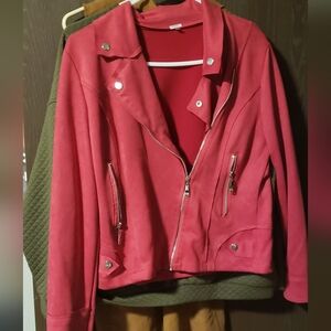 Women's Pink Moto Jacket - Size Small